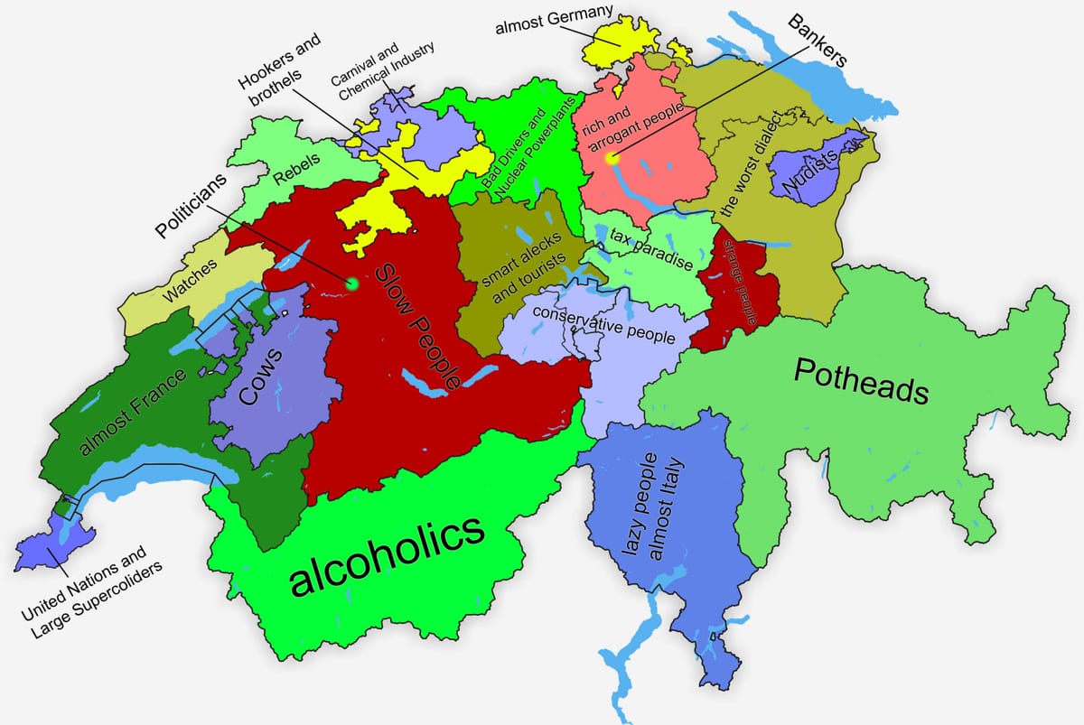 χάρτης της ελβετίας canton