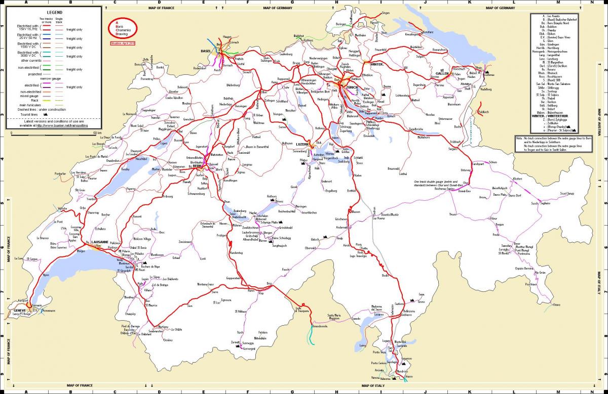 τα ταξίδια με τρένο στην ελβετία χάρτης