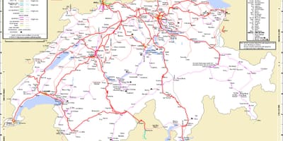 Τα ταξίδια με τρένο στην ελβετία χάρτης